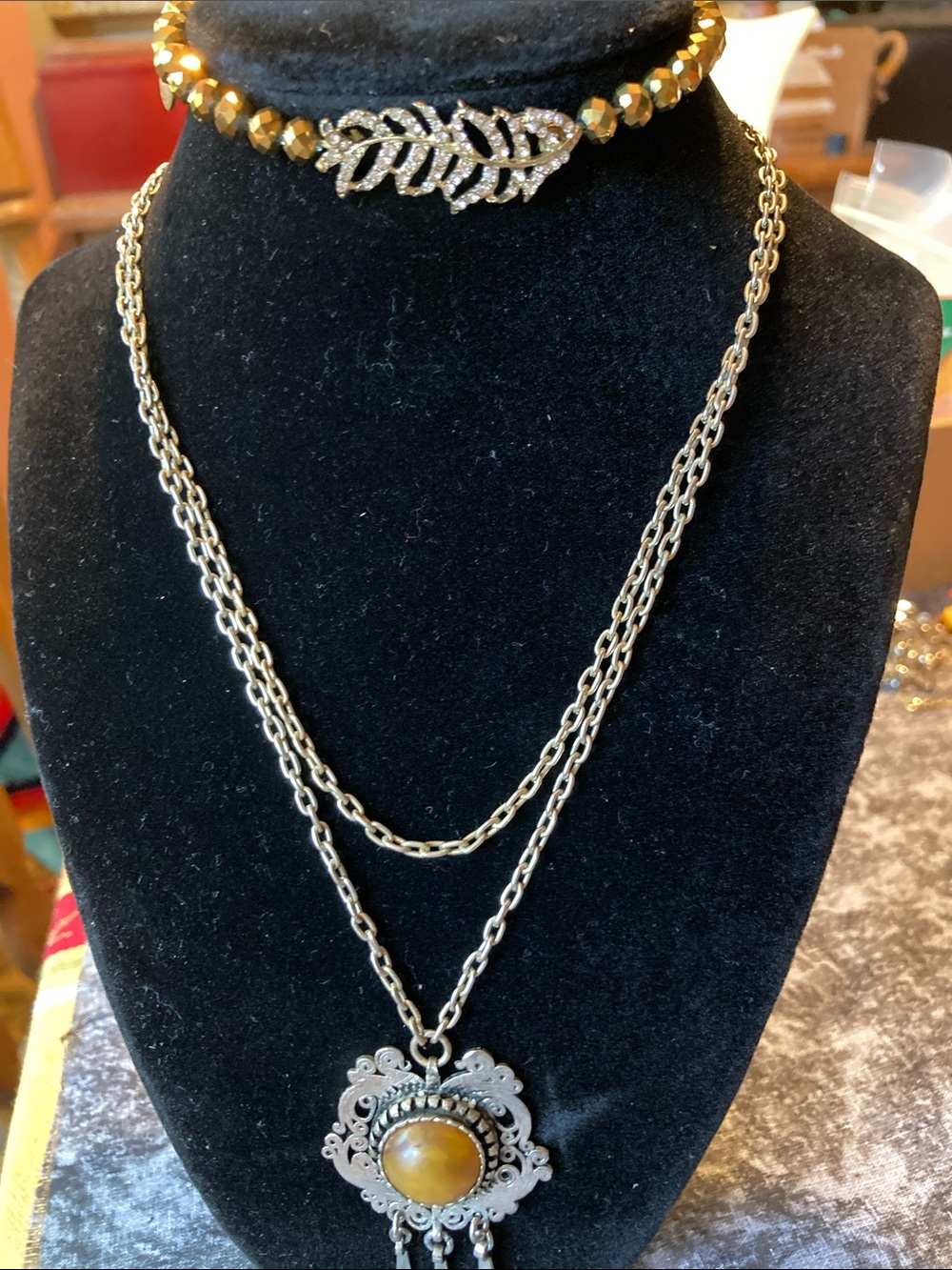 Stunning Necklace & Bracelet Set in Warm Gold & Amber Tones